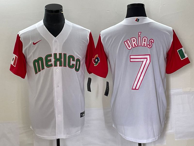 Men 2023 World Cub Mexico #7 Urias White white Nike MLB Jersey30